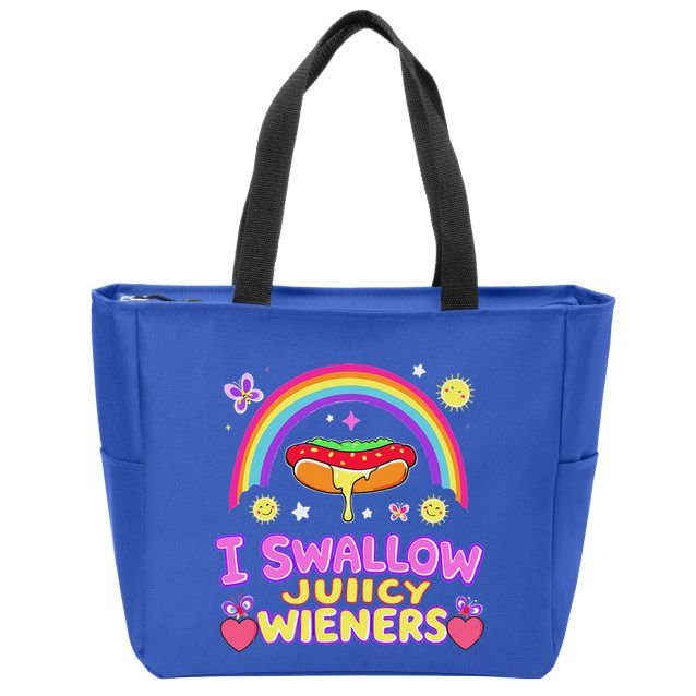 I Swallow Juicy Wiener Zip Tote Bag