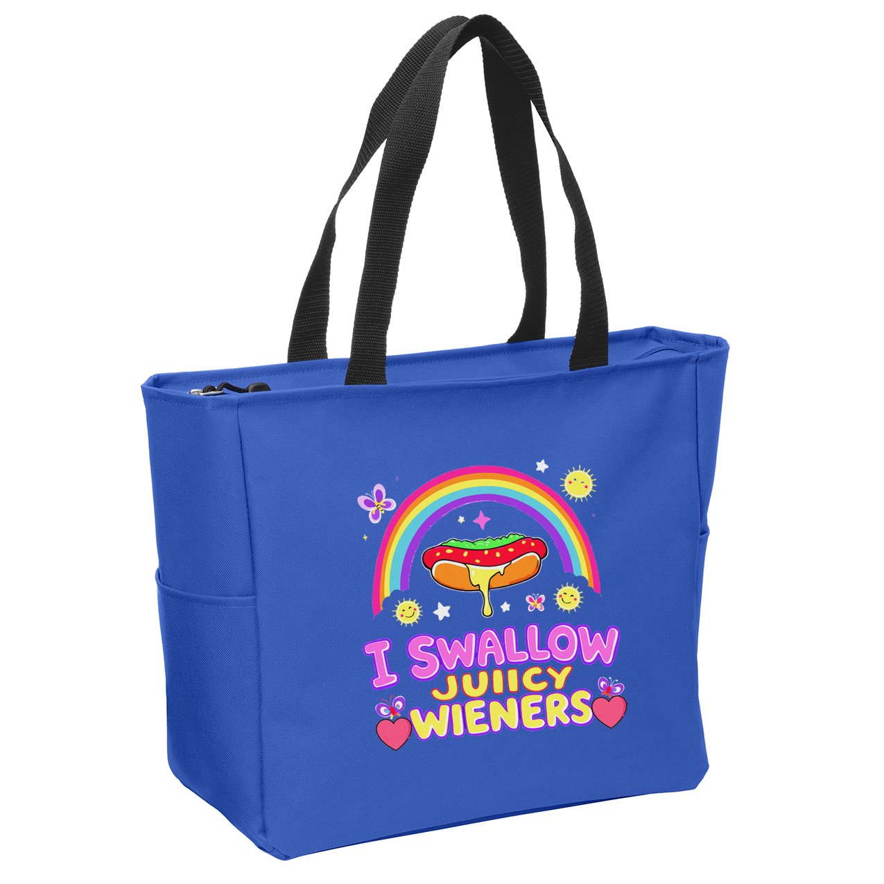 I Swallow Juicy Wiener Zip Tote Bag