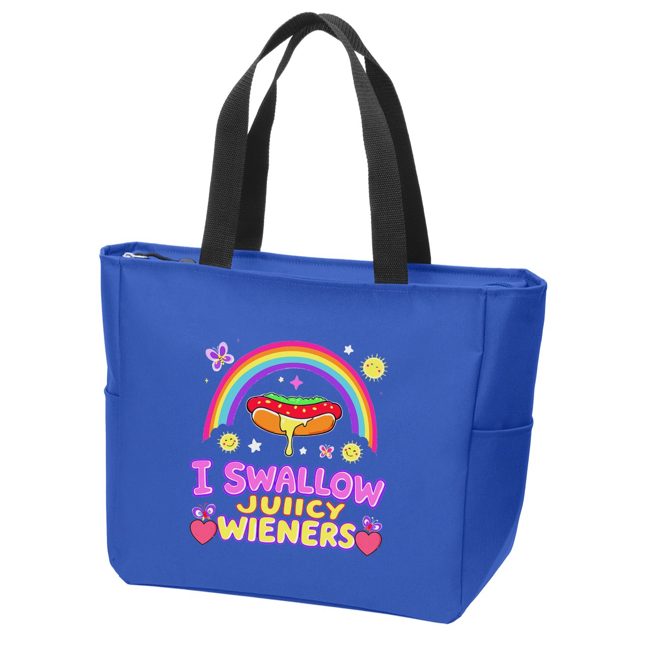 I Swallow Juicy Wiener Zip Tote Bag