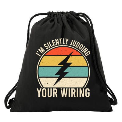 I'm Silently Judging Your Wiring Funny Electrician Lineman Drawstring Bag