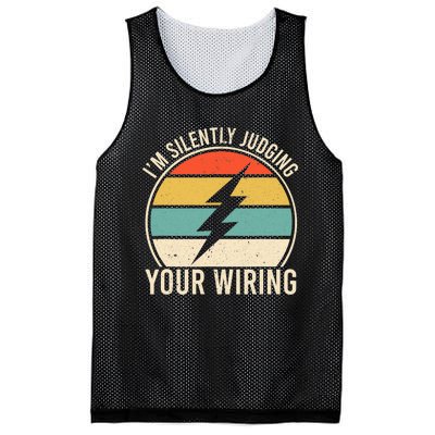 I'm Silently Judging Your Wiring Funny Electrician Lineman Mesh Reversible Basketball Jersey Tank