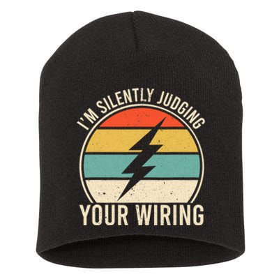 I'm Silently Judging Your Wiring Funny Electrician Lineman Short Acrylic Beanie