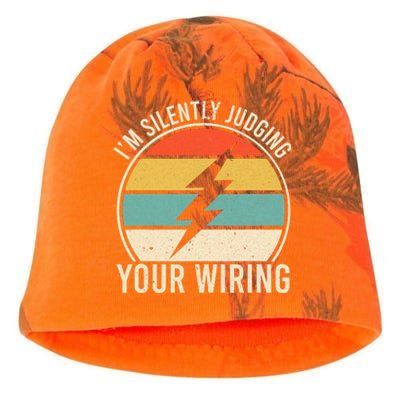 I'm Silently Judging Your Wiring Funny Electrician Lineman Kati - Camo Knit Beanie