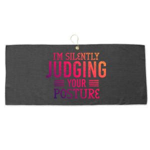 I'm Silently Judging Your Posture Funny Chiropractor Gift Large Microfiber Waffle Golf Towel