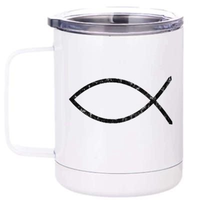 Ichthys Sign Jesus Fish Christ Christian Faith Symbol 12 oz Stainless Steel Tumbler Cup