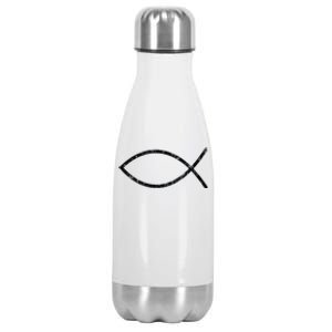 Ichthys Sign Jesus Fish Christ Christian Faith Symbol Stainless Steel Insulated Water Bottle