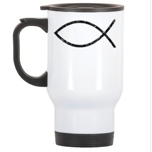 Ichthys Sign Jesus Fish Christ Christian Faith Symbol Stainless Steel Travel Mug