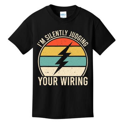 I'm Silently Judging Your Wiring Funny Electrician Lineman Kids T-Shirt