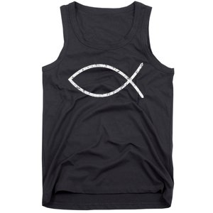 Ichthys Sign Jesus Fish Christ Christian Faith Symbol Tank Top