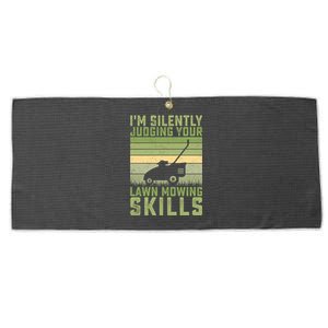 I'm Silently Judging Your Mowing Skills Lawn Mowing Gardener Great Gift Large Microfiber Waffle Golf Towel