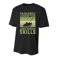 I'm Silently Judging Your Mowing Skills Lawn Mowing Gardener Great Gift Youth Performance Sprint T-Shirt