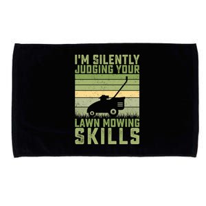 I'm Silently Judging Your Mowing Skills Lawn Mowing Gardener Great Gift Microfiber Hand Towel