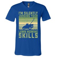 I'm Silently Judging Your Mowing Skills Lawn Mowing Gardener Great Gift V-Neck T-Shirt