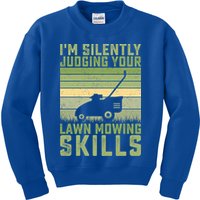 I'm Silently Judging Your Mowing Skills Lawn Mowing Gardener Great Gift Kids Sweatshirt