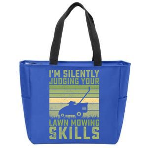 I'm Silently Judging Your Mowing Skills Lawn Mowing Gardener Great Gift Zip Tote Bag