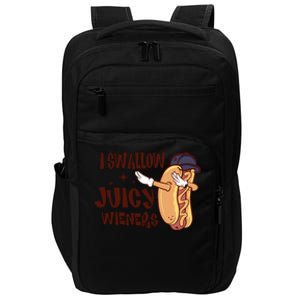 I Swallow Juicy Wieners Oddly Specific Gag Gift Funny Meme Impact Tech Backpack