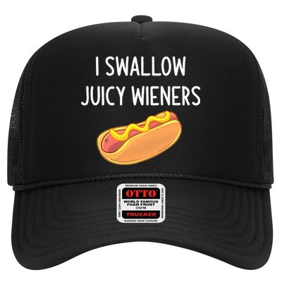 I Swallow Juicy Wieners Hotdog Food Dog Lover Joke Sarcastic Trucker Hat