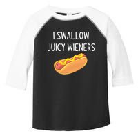 I Swallow Juicy Wieners Hotdog Food Dog Lover Joke Sarcastic Toddler Fine Jersey T-Shirt