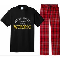 Im Silently Judging Your Wiring Lineman Funny Electrician Pajama Set