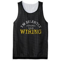 Im Silently Judging Your Wiring Lineman Funny Electrician Mesh Reversible Basketball Jersey Tank