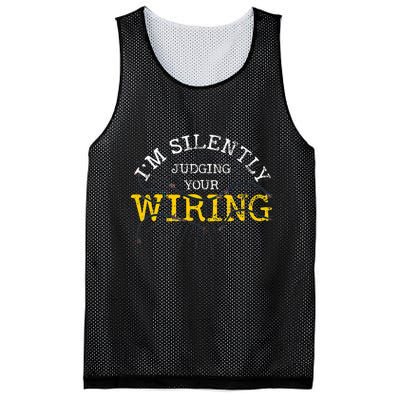 Im Silently Judging Your Wiring Lineman Funny Electrician Mesh Reversible Basketball Jersey Tank