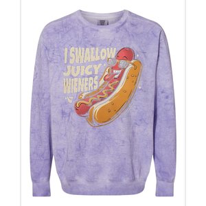 I Swallow Juicy Wiener Embarrassing Colorblast Crewneck Sweatshirt