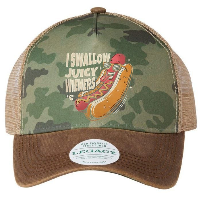 I Swallow Juicy Wiener Embarrassing Legacy Tie Dye Trucker Hat