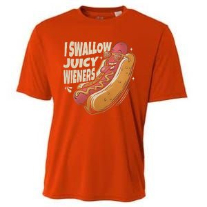 I Swallow Juicy Wiener Embarrassing Cooling Performance Crew T-Shirt