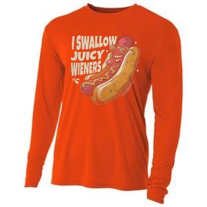 I Swallow Juicy Wiener Embarrassing Cooling Performance Long Sleeve Crew