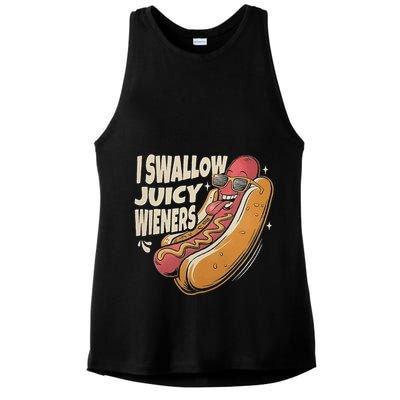 I Swallow Juicy Wiener Embarrassing Ladies PosiCharge Tri-Blend Wicking Tank