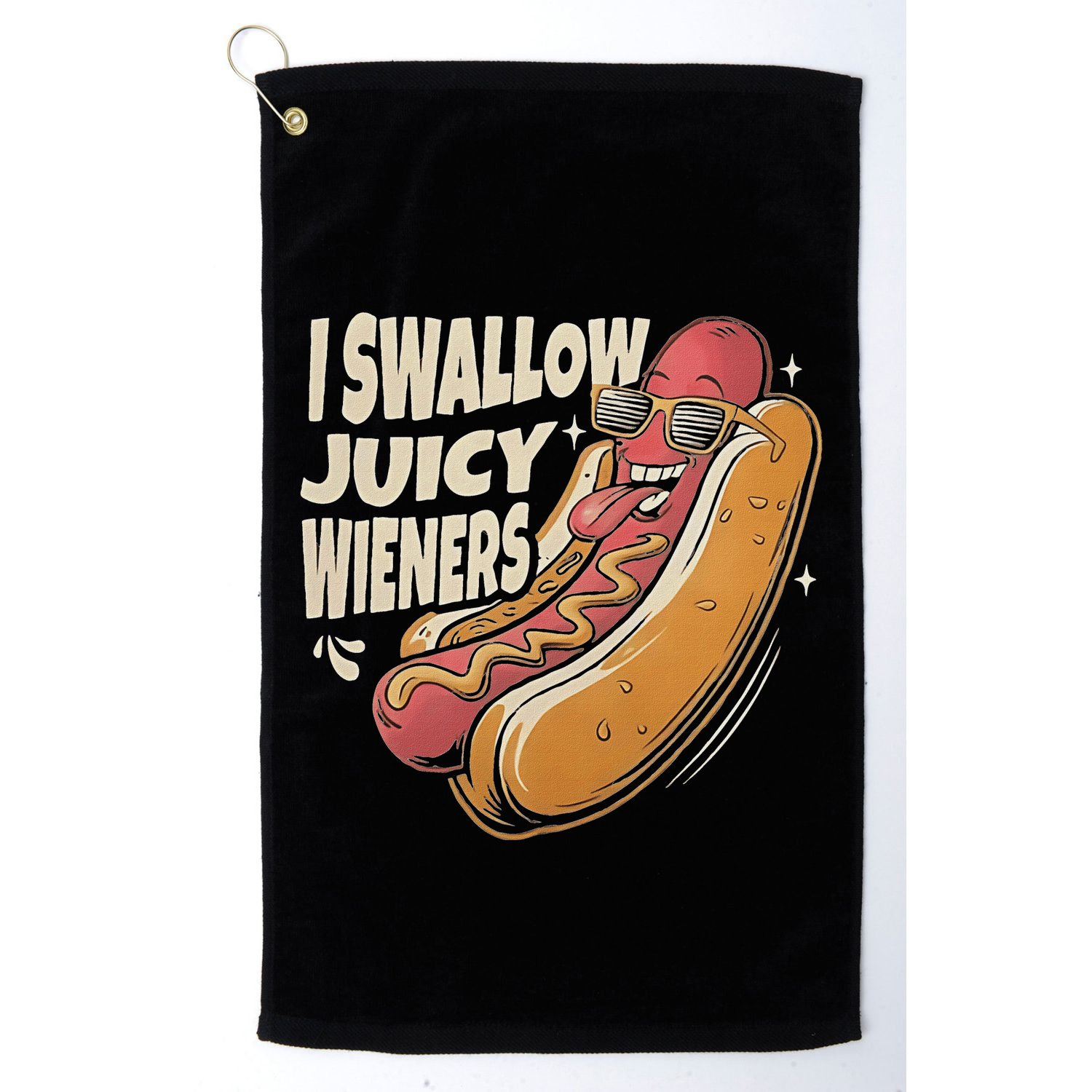 I Swallow Juicy Wiener Embarrassing Golf Towel