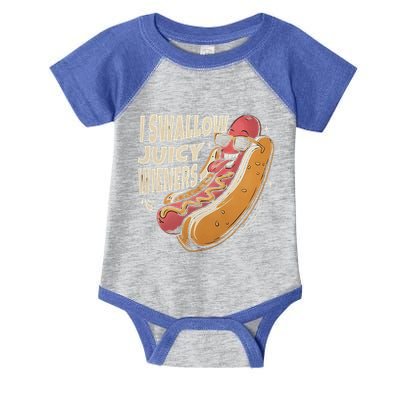 I Swallow Juicy Wiener Embarrassing Infant Baby Jersey Bodysuit