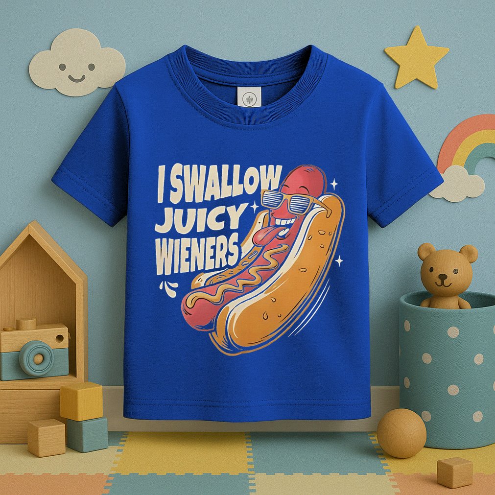 I Swallow Juicy Wiener Embarrassing Toddler T-Shirt