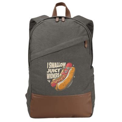 I Swallow Juicy Wiener Embarrassing Cotton Canvas Backpack