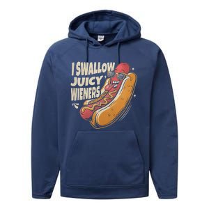 I Swallow Juicy Wiener Embarrassing Performance Fleece Hoodie