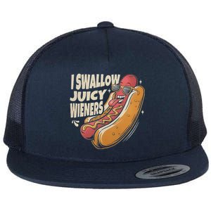 I Swallow Juicy Wiener Embarrassing Flat Bill Trucker Hat