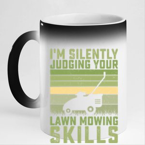 Im Silently Judging Your Mowing Skills Lawn Mowing Gardener Cute Gift 11oz Black Color Changing Mug