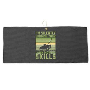 Im Silently Judging Your Mowing Skills Lawn Mowing Gardener Cute Gift Large Microfiber Waffle Golf Towel