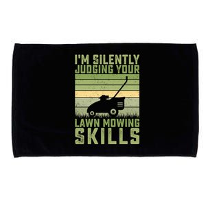 Im Silently Judging Your Mowing Skills Lawn Mowing Gardener Cute Gift Microfiber Hand Towel