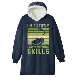 Im Silently Judging Your Mowing Skills Lawn Mowing Gardener Cute Gift Hooded Wearable Blanket