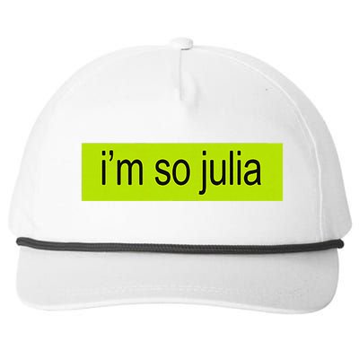 IM So Julia Brat Snapback Five-Panel Rope Hat