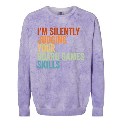 Im Silently Judging Your Board Games Skills Great Gift Colorblast Crewneck Sweatshirt