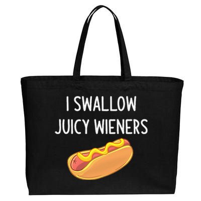 I Swallow Juicy Wieners Funny Joke Sarcastic Family Cotton Canvas Jumbo Tote