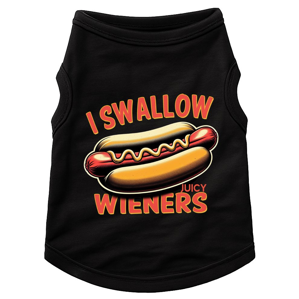 I Swallow Juicy Wieners Funny Joke Hot Dog Pun Gift Doggie Tank