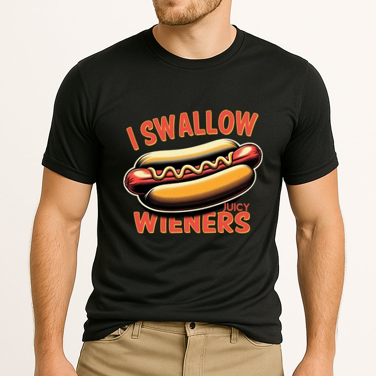 I Swallow Juicy Wieners Funny Joke Hot Dog Pun Gift Cooling Performance Crew T-Shirt