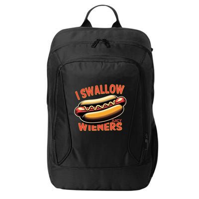 I Swallow Juicy Wieners Funny Joke Hot Dog Pun Gift City Backpack