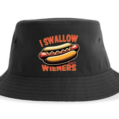I Swallow Juicy Wieners Funny Joke Hot Dog Pun Gift Sustainable Bucket Hat