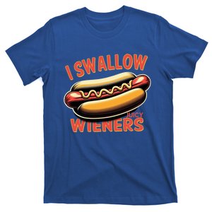 I Swallow Juicy Wieners Funny Joke Hot Dog Pun Gift T-Shirt