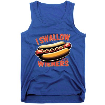 I Swallow Juicy Wieners Funny Joke Hot Dog Pun Gift Tank Top