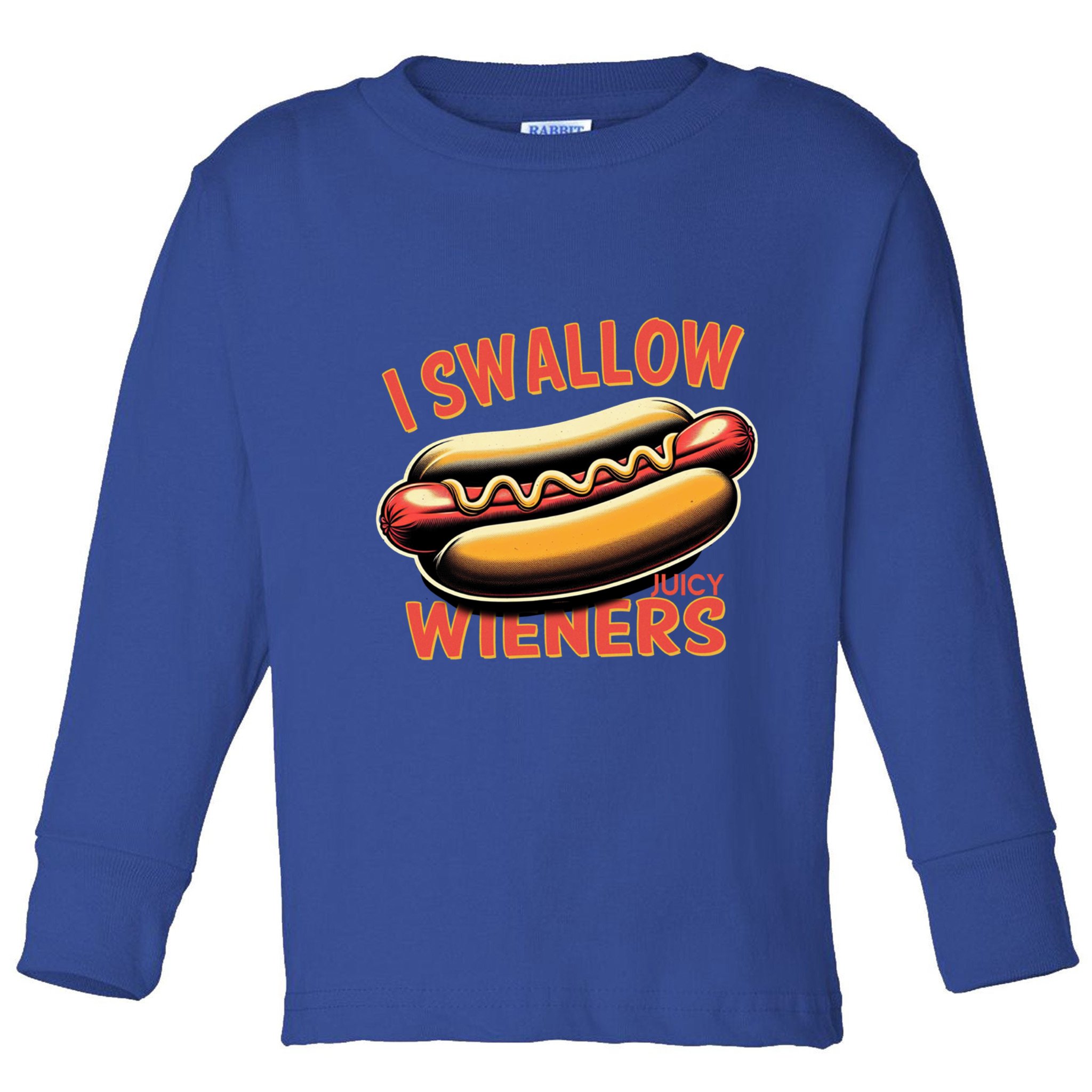 I Swallow Juicy Wieners Funny Joke Hot Dog Pun Gift Toddler Long Sleeve Shirt